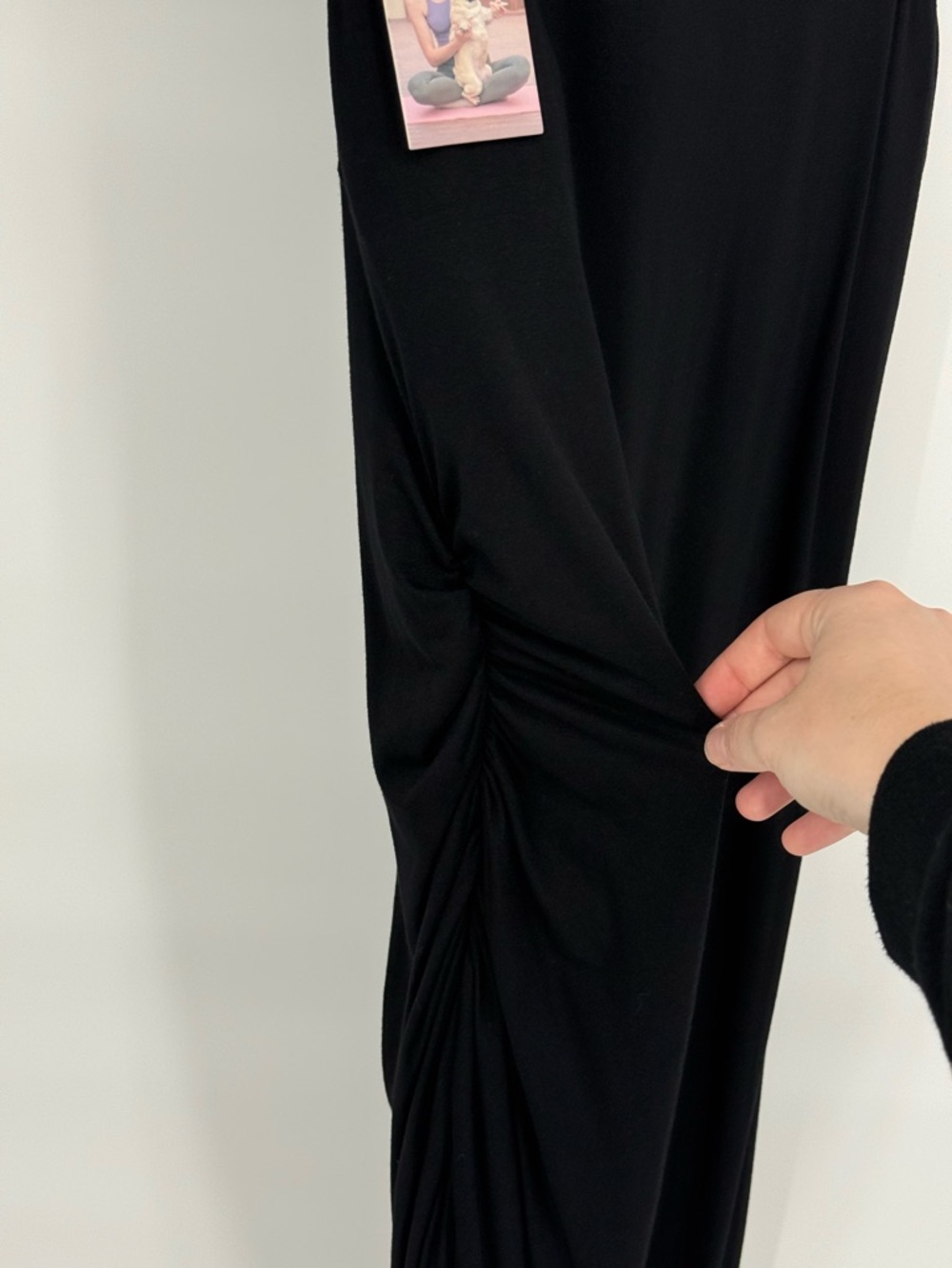 Halara Bodycon Midi Little Black Dress Ruched Side Stretch Minimalist Sexy Beach - Picture 6 of 13